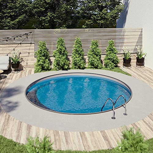 Pool- Komplett-Set Rund Ø4,50 x 1,20m eingelassen, Anthrazit