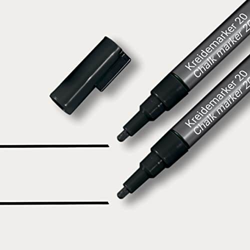 SIGEL BA177 Kreidemarker schwarz, Rundspitze 1-2 mm, 2 Stück