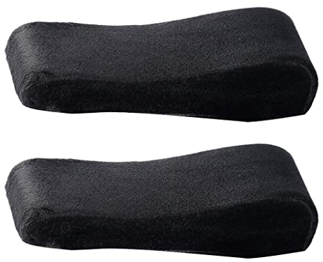 Fenteer Stuhlarmlehnenpolster Und Memory Foam Ellbogenkissen Zur Druckentlastung des Unterarms, Universelle Stuhlarmabdeckung, 2 Teiliges Set, Schwarz