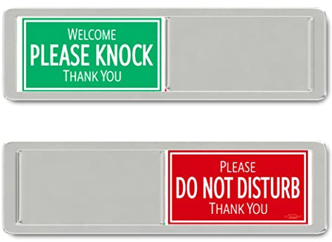 Green & Red Please Do Not Disturb Sign, Welcome Please Knock Office Decor, Do Not Disturb Door Hanger Sign Alternative, In a Meeting Signs for Office Doors, 7x2 Meeting in Progress Signs