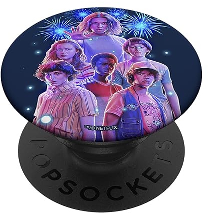 Stranger Things Group Shot Fireworks PopSockets mit austauschbarem PopGrip