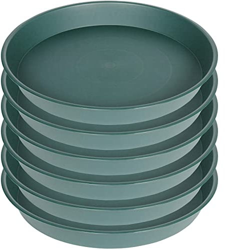 Bleuhome 6 Stück Vogeltränke, 20,3 cm, 20,3 cm, 20,3 cm, 35,6 cm, 40,6 cm, 50,8 cm, robuste Vogeltränke, rund, große Pflanzen-Untersetzer für Garten (20,3 cm, grün)