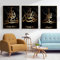 HMDKHI Islamische Wandbildr Set, Islam Leinwand Bild, Arabische Kalligraphie Malerei Bilder,Modern Wohnzimmer Wanddeko Bilder - Kein Rahmen (Bild-5,60x90cm*3)