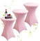 KAYBTNT 3er-Set Stehtisch Hussen Ø 80 cm, Viele Farben, Spandex Stretch Stehtischhussen, Verstärkung im Fußbereich, Elegante Rund Tischdecke für Bistrotisch Hochzeit Cocktail-Party,Rosa