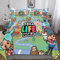 Toca Boca World Bettwäsche Set Kinder Mikrofaser Bettbezüge 3D Gedruckt Bettbezug 3 Teilig Mit ReißVerschluss,Soft Bettwaren King（220x240cm）