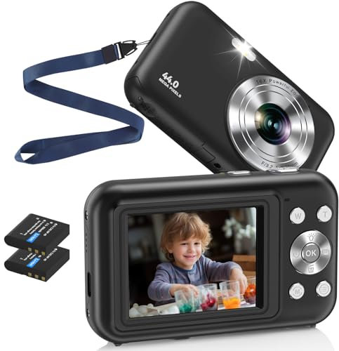 Compact FHD 1080P 44MP Vintage Vlogging Camera - 2.4 LCD, Rechargeable, 16X Digital Zoom - Perfect for Boys, Girls, Students and Beginners