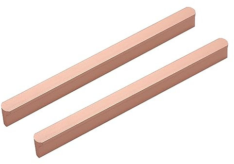 Rose Gold Cupboard Pull Handles 2 Pcs Furniture Door Handles Metal Cabinet Drawer Pulls T-Shaped Kitchen Closets Handles, Solid Aluminum (Length 115mm)