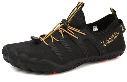 ziitop Wasserschuhe für Damen und Herren Barfußschuhe Unisex Badeschuhe Schnell Trocknend Strandschuhe Leicht Fitnessschuhe Weich Surfschuhe Poolschuhe für Tauchen,Surfen,Wandern,Yoga(Schwarz,39EU)