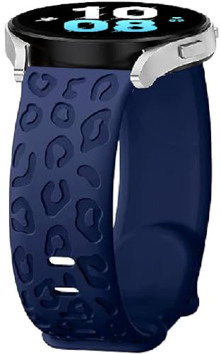 Cinturino Silicone per Samsung Galaxy Watch 6 Classic/Watch 7/Watch 4/Watch FE, 20mm Sport Bracciali Leopard Cinturini di Ricambio per Galaxy Watch 5 Pro/Active 2/Watch 3