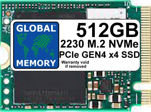 GLOBAL MEMORY 512 GB M.2 2230 PCIe Gen4 x4 NVMe Solid-State-Laufwerk (SSD) für Laptops/Desktop-PCs/Server/Workstations/Motherboards