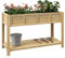 Outsunny - Jardinera Maceta con separador extraíble, estante, insertos de riego, fieltro de drenaje incluido - Dim. 115 x 46 x 75 cm. Madera maciza