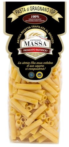 ZITI CORTI IGP PASTA MASSA DI GRAGNANO - 1.5 Kg (3x500 g) Pasta di Gragnano IGP Trafilata al Bronzo con Utilizzo di Grano 100% Italiano - Eccellenza Italiana Pasta di Semola di Grano Duro