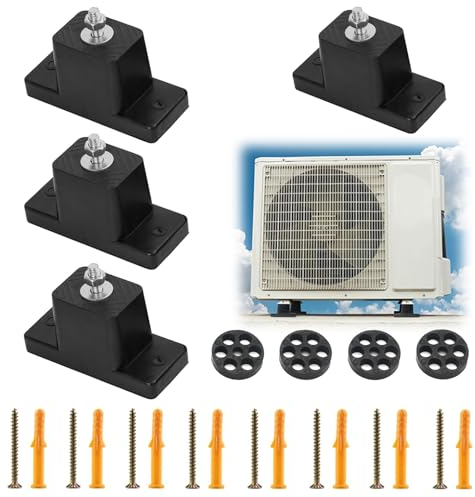 Klimaanlagen Stoßdämpfer, 4 Stück Vibrationsdämpfer Klimaanlage, M8 Schwingungsdämpfer, Antivibrationsfüße, Rutschfeste Gummi Halterung für Innen und Außenbereich Klimaanlage