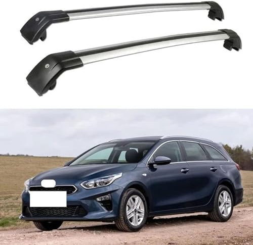 2 Stück Dachträger Relingträger Dachgepäckträger Für Kia Ceed Sportswagon SW Estate 2012-2020 2021 2022 2023, Aluminium Querträger Fahrradträger Dachboxen Auto Zubehör