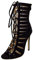 UYTTLHK Sfilata di moda Stivali neri Sandali con tacco alto sexy allacciati Décolleté da donna Scarpe aperte con punta aperta e lacci (Color : Black, Size : 40 EU)
