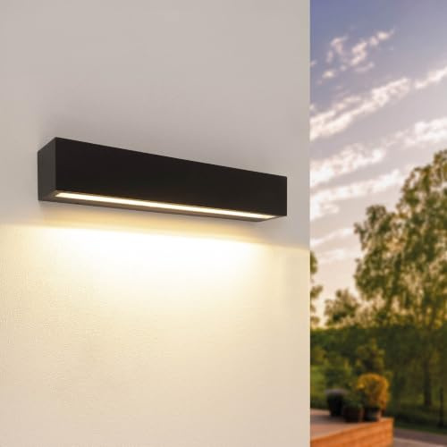 Ledvion LED Wandlampe Schwarz 15W 1500 lm IP44 | Klare Außenbeleuchtung für Eingang, Terrasse oder Fassade in einem zeitlosen schwarzen Design.