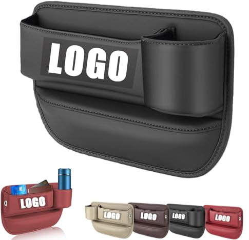 Car Leather Cup Holder Gap Bag,Custom Seat Gap Storage Box With Logo/Text,Car Seat Storage Box With Cup Holder,Storage Box Leather Cup Holder Gap Bag With Cup Holder For Phones Glasses Keys Cards