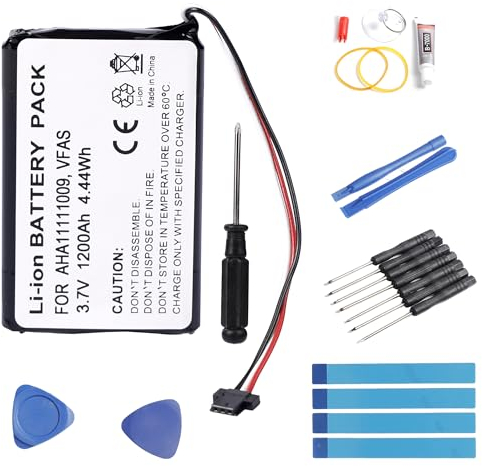 Fuworance 3,7V 1200mAh Akku Batterien Kompatibel mit Tomtom GPS Go 60/600/61, Start 60, One 4th Edition, Start 62 XL 30 XL 350 XXL 540 XXL 540s, One XL Europe/Regional AHA11111009 + Reparaturwerkzeug