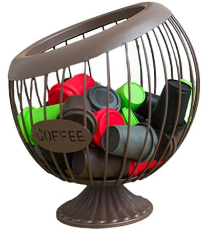 Uitseld Espresso Pod Holder - Metal Organizer Coffee Cup Holders - Sturdy Coffee Cup Basket, Metal Wire Coffee Pod Organizer, Espresso Pod Holder For Coffee Bar, Cafe, Kitchen Pantry