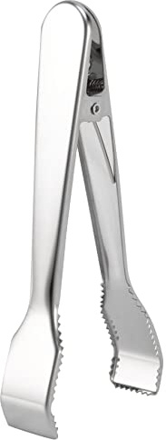 Gokoti 2 Pcs Stainless Steel Ice Tongs with Sawteeth for Ice Bucket Ice Sugar Cubes Coffee Bar Food Serving