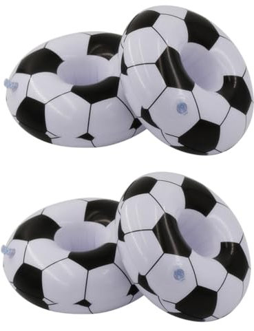 HONMEET 4pcs Inflatable Cup Holder Floating Drink Holder Boys and Girls Football Decorations