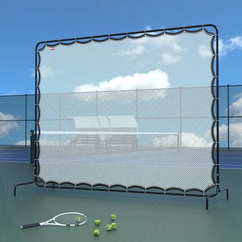 Tennis-Übungs-Rebounder-Netz, 9,5 x 7 Fuß, Tennis-Backboard-Netz für Tennisschläger, Sportball, Pickleball, Tennis-Trainingsgerät für drinnen und draußen