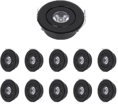 MRDEER 10er Set LED Einbaustrahler 230V IP44 Dimmbar Spots, Deckenspots Einbauleuchten Mini Slim 20mm Ultra Flach, Warmweiß 3000K Schwenkbar Einbauspots für Wohnzimmer Ausstellungshalle (Schwarz)