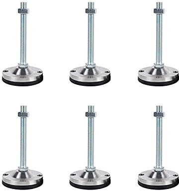 Stellfüße Nivellierfüße, 6-teiliger Möbel-Nivellierer, verstellbarer drehbarer Möbel-Nivellierfuß, Nivellierfußbein aus Metall, höhenverstellbarer Fuß for Verschieben von Tischen, Stühlen, Schränken,