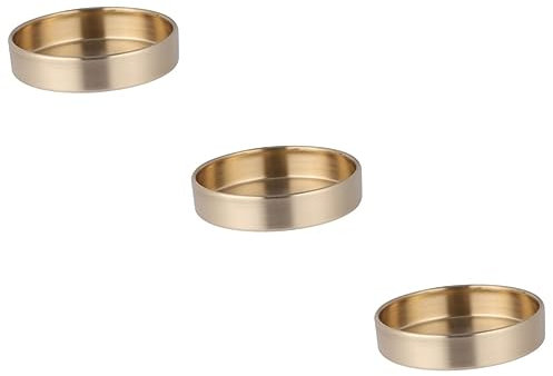 3 pièces disque de rangement en laiton plateau de rangement simple plateau rond en laiton support de rangement rond plateau de table basse ronde commode parure support à bijoux décor en or rose suppor