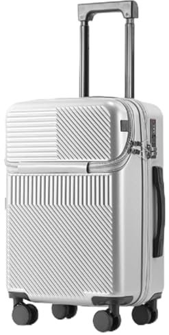Koffer mit Aluminiumrahmen, glatter Universalkoffer mit trockener und nasser Trennung für Reisen und Geschäftsreisen(Silber 24 Zoll)(Silber 24 Zoll)