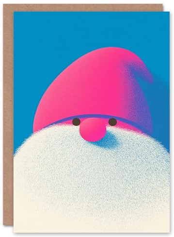 Wee Blue Coo Santa Gonk Gnome Pink Blue Fun Xmas For Child Kids Christmas Card
