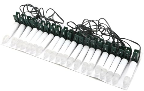 LED Warm White Clip-on Flameless Cone Candle String - 20 Pcs for Christmas Trees With Remote Control for Home Gathering (20 LED)