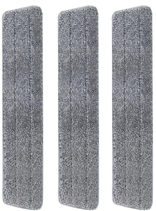 Mop Pads,3 Stück Mop Microfaser Reinigung Pads,Wischmopps Waschbar,für Holzböden, Fliesen, Marmor, Lackierte Oberflächen (Grau,Breite von 10cm) (60cm)