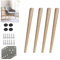 Lot de 4 pieds de meubles en chêne massif 70 cm pour bureau, table à manger, chaise, canapé, forme conique oblique avec accessoires