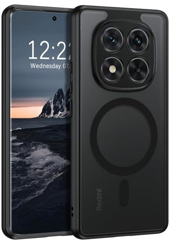 BENTOBEN Funda Magnética para Xiaomi Redmi Note 14 Pro 5G/Xiaomi Poco X7 5G[Compatible con Magsafe] Carcasa Funda Cover Protección de Grado Militar Parte Trasera Mate Translúcida Anti-Arañazos-Negro