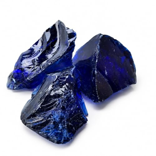 V-PREMIUM SOLUTION Gabionenglas Blau 2kg (5-10cm) – Große Glasbrocken für Gabionen, Garten-Deko & Aquarium | Frostsicher, Wetterfest & Recycelt | Glassteine zur Dekoration (Blau, 2kg)