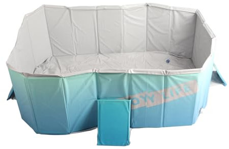 Vomeko Piscina Plegable de PVC, Piscina Plegable, Piscina de PVC de Forma Rectangular de inflado Libre para Uso doméstico Azul