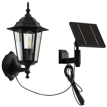 Lindby LED Solar Wandleuchte aussen in schwarz, Aussenlampe Wand | Außenlampe IP44 Spritzwassergeschützt, Modern, 3000 K Warmweiß, aus Aluminium