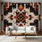 NOGAWA Papier Peint Tribal Aztèque, Papier Peint Motif Navajo Western Native American, Panoramique Décoration Murale Pour Salon, Chambre, Tapisserie Murales Intissé, Wallpaper Mural 300x210cm