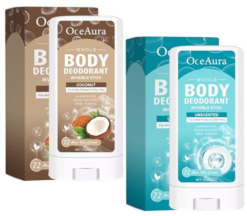2 Stück Deo Damen,Deo Stick,Sweat-Off,Natürliches,Milde Inhaltsstoffe,Ohne Aluminium,Ohne Natron,Tiefenwirksame Pflege,Wirkung Bis zu 72 Stunden (Kokosnuss + Originalgeschmack)