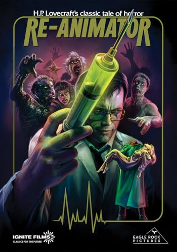 Re-Animator 40th Anniversary Deluxe Edition Box Set – Restored 4K UHD + Blu-ray Combo – Collector's Hardcover Book, Art Cards, Bonus Features – Stuart Gordon Lovecraft Horror Cult Classic