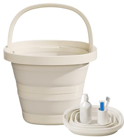 Nudorpn Tragbarer Eimer | Gießkanne für Garten | 10 Liter Faltbarer Eimer mit Griff für Camping Angeln Wäsche Autowäsche