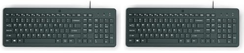 HP 150 Tastiera Cablata, Connessione con Cavo USB-A con la Lunghezza di 1 m, 12 Tasti Programmabili, Tastiera Qwerty, Layout Italiano, Compatibile con Windows 10 e 11, Nera (Confezione da 2)