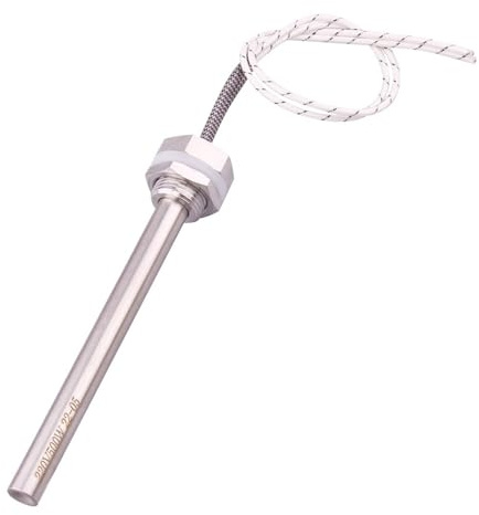 1/2 Tauchkartuschenwärmer mit Kontermutter Heizelement 220V 800W/1KW Rohrwasserleitungsheizung (800W, 12x200mm)