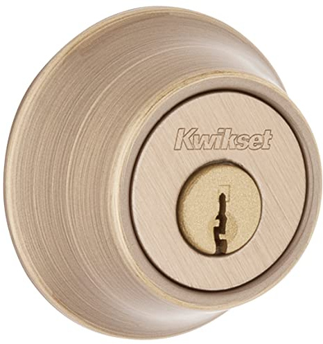 Kwikset 660 5 RCAL RCS Single Cylinder Deadbolt, Antique Brass by Kwikset