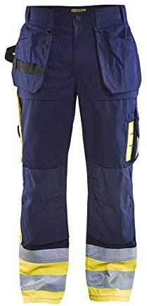 Blakläder Bundhose High Vis Klasse1, 1 Stück, C62, marineblau / gelb, 152918608933C62