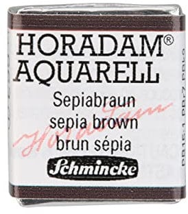 Schmincke – HORADAM® AQUARELL - feinste Künstler-Aquarellfarben, 663 Sepiabraun, 14 663 044, 1/2 Näpfchen