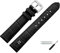 MARBURGER Uhrenarmband 20mm Leder Schwarz Silber Alligator Prägung Mit Naht - Montage Set 5282010000120