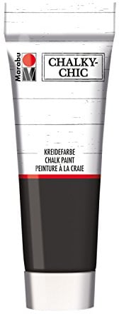 Marabu 02610050175 - Chalky Chic ebenholz 100 ml, super deckende, matte Kreidefarbe auf Wasserbasis, cremig, zum Rollen, Streichen und Tupfen auf Holz, Metall und Kunststoff, Used Look Effekt