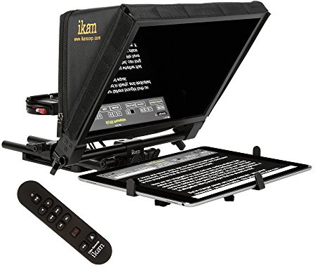 Ikan 22-inch Elite Universal Large Tablet Teleprompter for Surface Pro & iPad Pro, Beam Splitter 70/30 Glass w/Remote (PT-Elite-PRO-RC) - Black